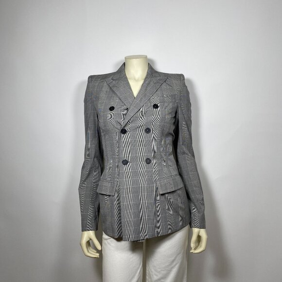 JPG Gaultier 2 Black/White/Pink Plaid Cotton DB Jacket - Picture 1 of 9
